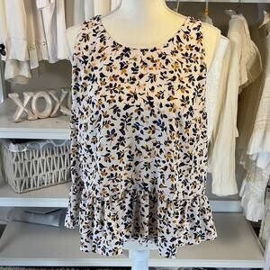 14th & Union Size XL Novelty Print Birds Open Back Top #0369